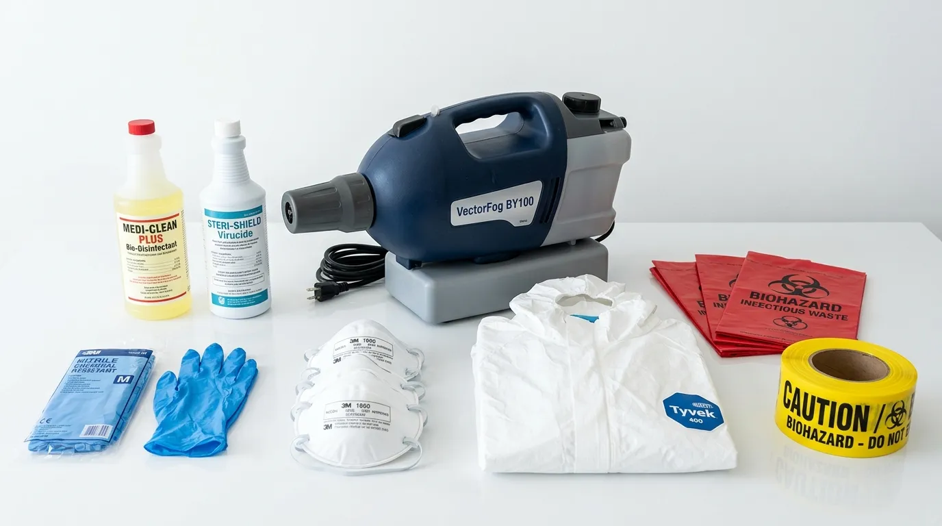 Professional biohazard remediation crew working in Selma